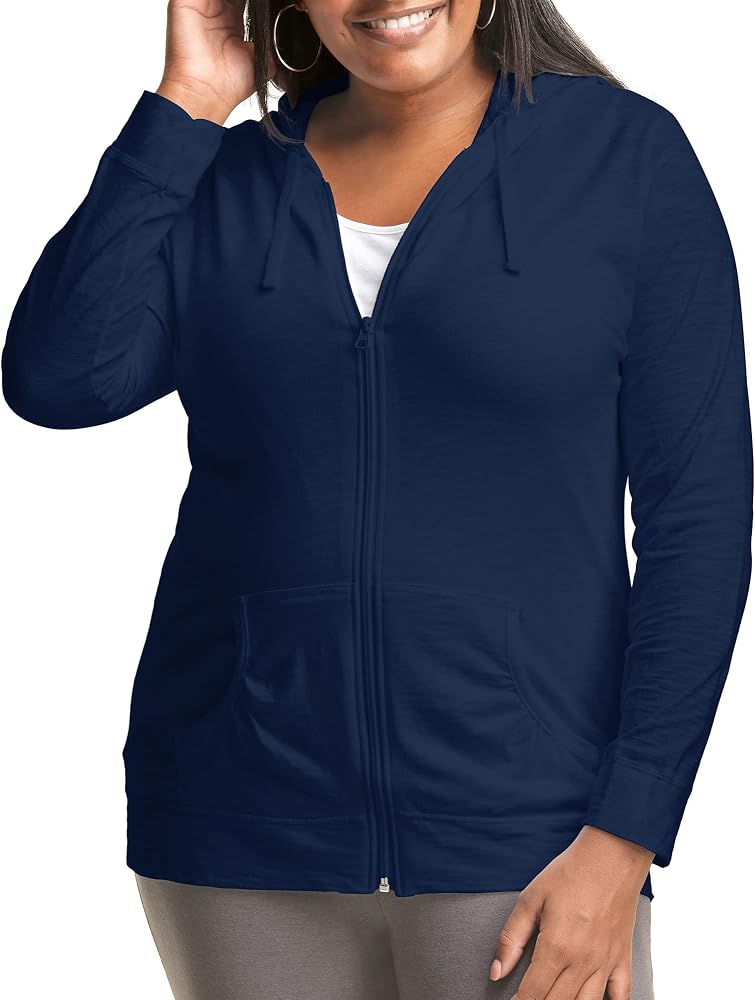 Full-Zip Jersey Hoodie — Just My Size