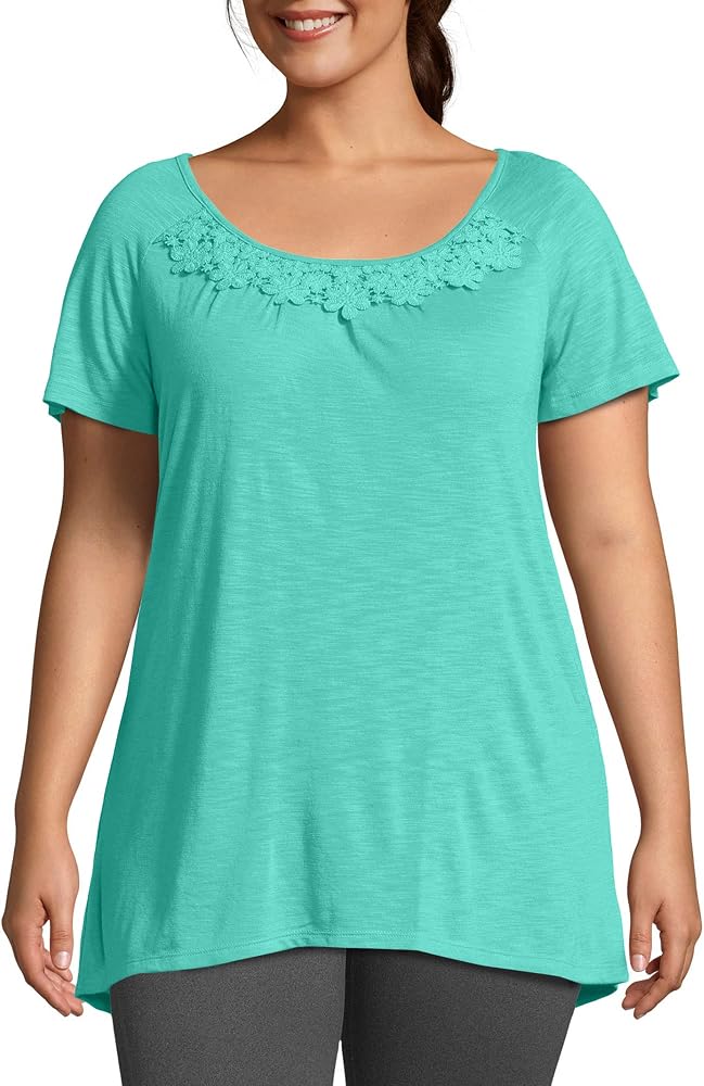 Crochet-Trim Slub Tunic — Just My Size